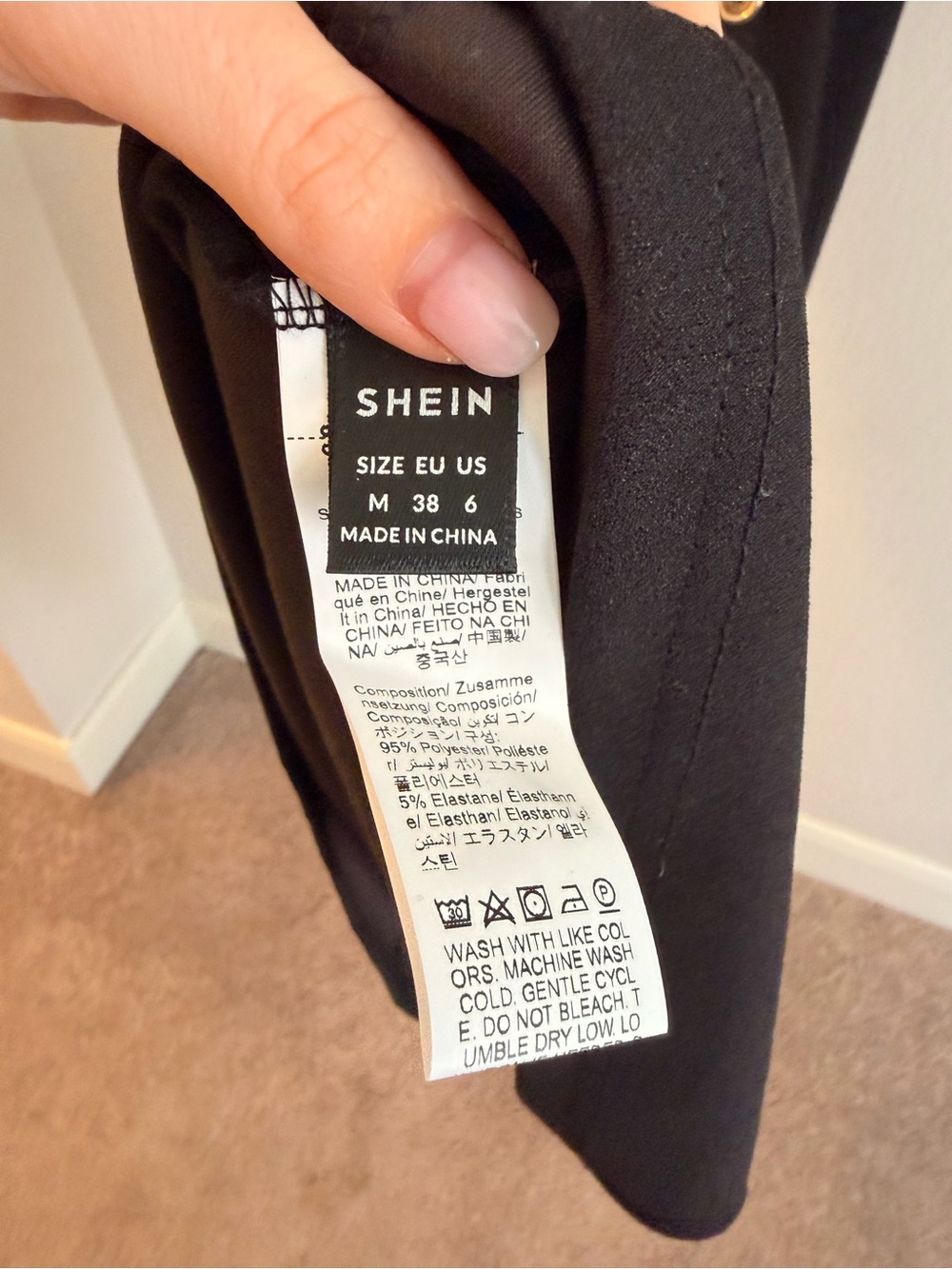 SHEIN Black Halter Midi Dress with Gold Buttons, Size Medium - Picture 6 of 6